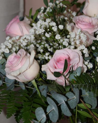 Ramo De 12 Rosas Rosa